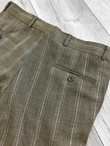 Pantaloni barbati eleganti kaki in dungi B1630 B2-5.1